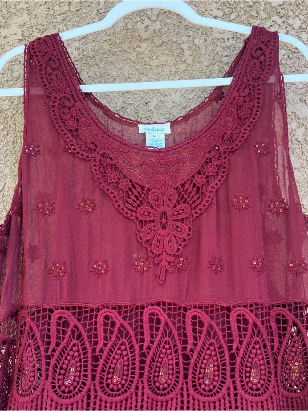 Sundance Lace Maxi Dress Womens XL Romantic Whimsical Renaissance NWT - Picture 7 of 15